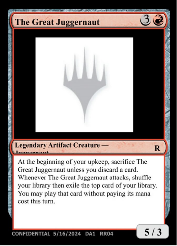 The Great Juggernaut — Unknown Event (UNK) #RR04b