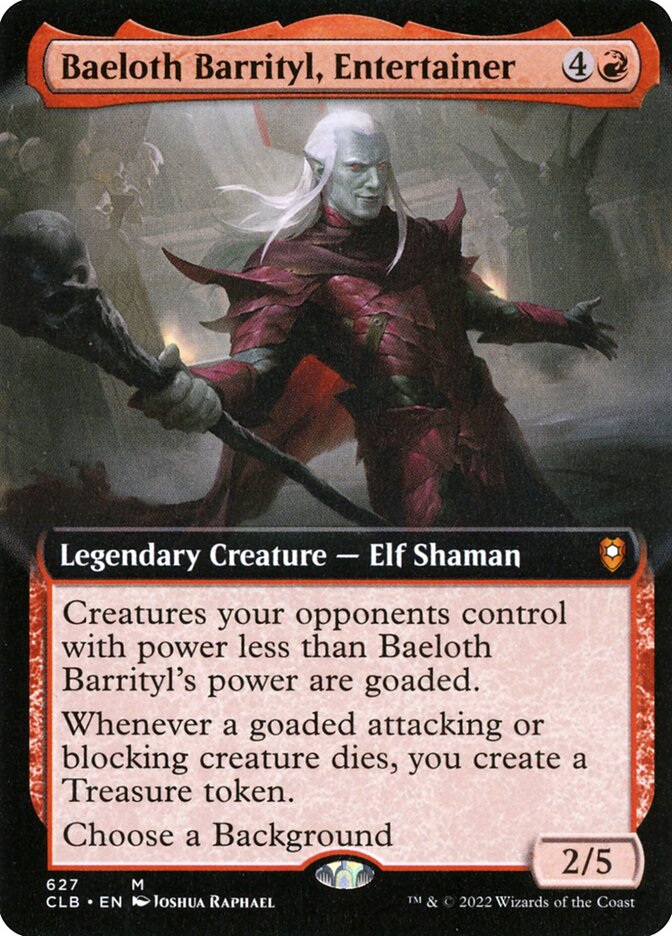 Baeloth Barrityl, Entertainer — Commander Legends: Battle for Baldur's Gate (CLB) #627
