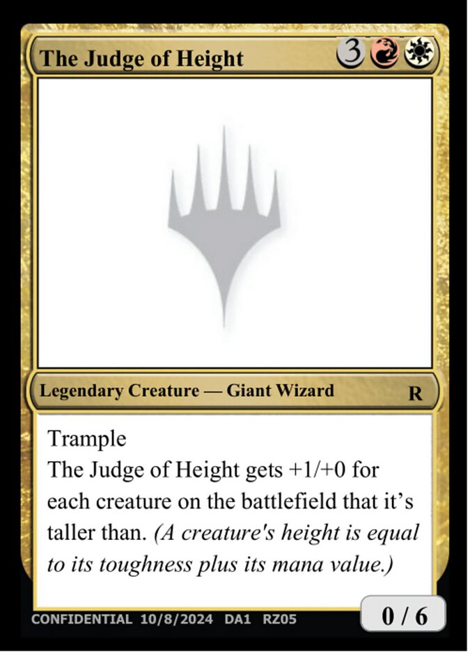 The Judge of Height — Unknown Event (UNK) #RZ05f