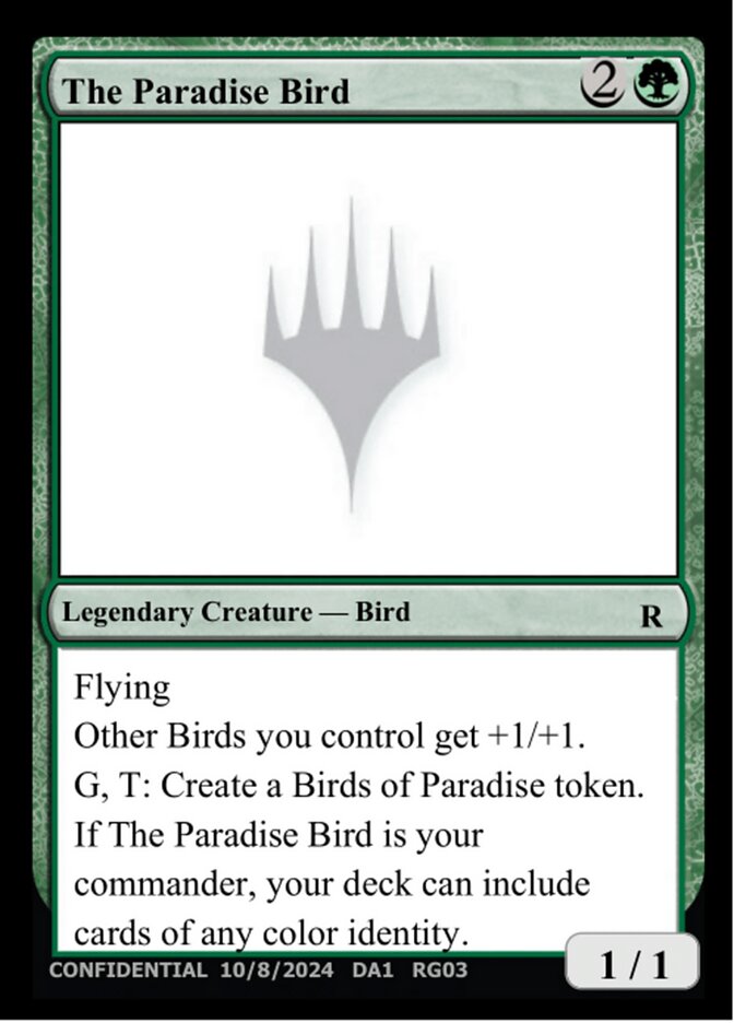 The Paradise Bird — Unknown Event (UNK) #RG03f