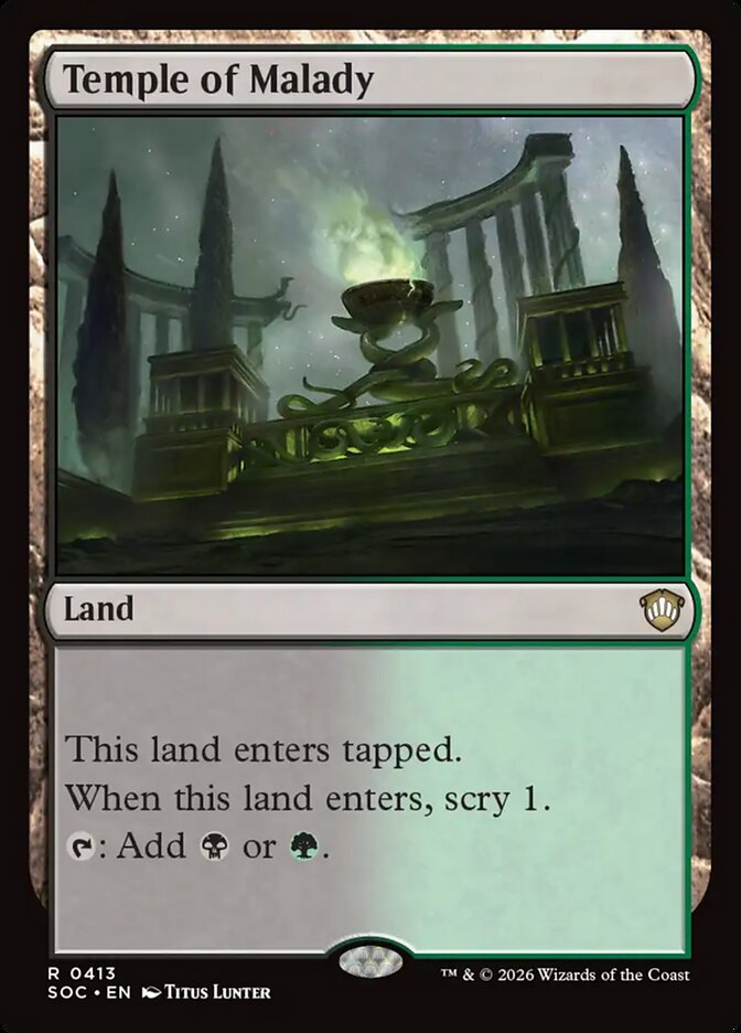 Temple of Malady — Secrets of Strixhaven Commander (SOC) #413