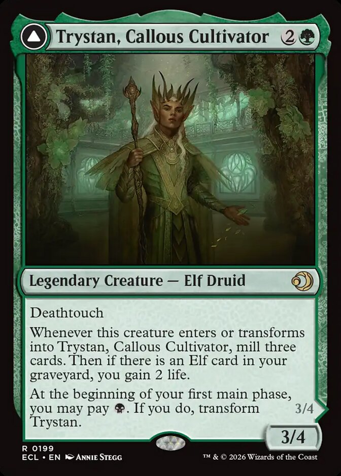 Trystan, Callous Cultivator // Trystan, Penitent Culler — Lorwyn Eclipsed (ECL) #199