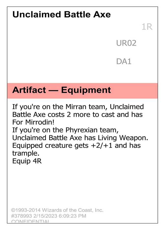 Unclaimed Battle Axe — Unknown Event (UNK) #UR02c