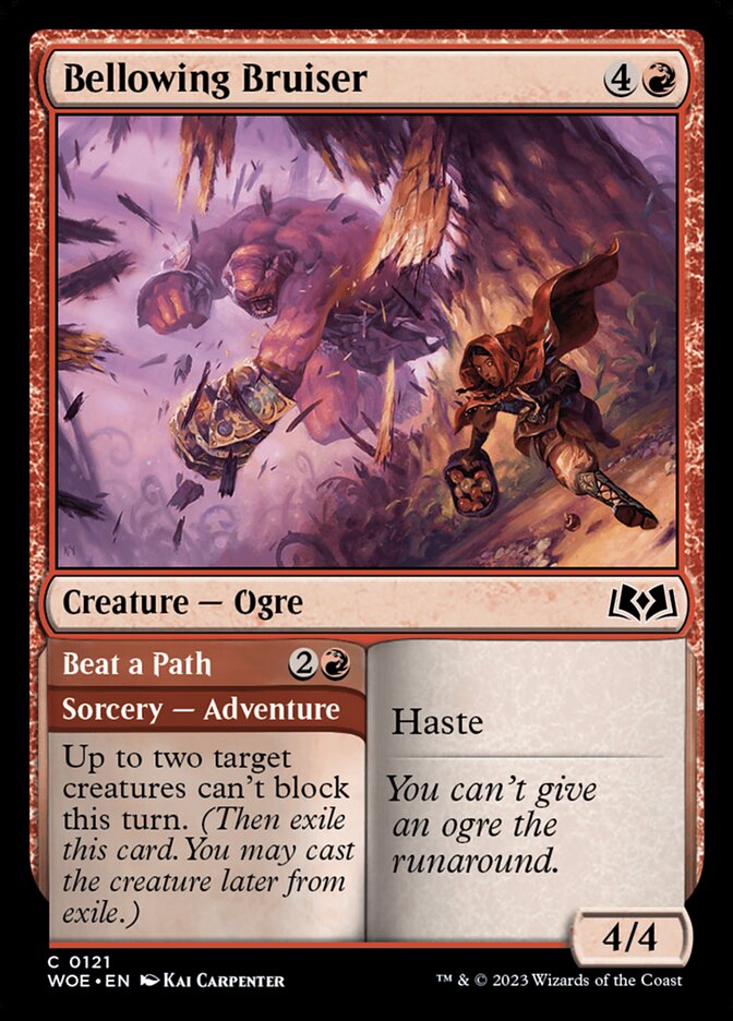 Bellowing Bruiser // Beat a Path — Wilds of Eldraine (WOE) #121
