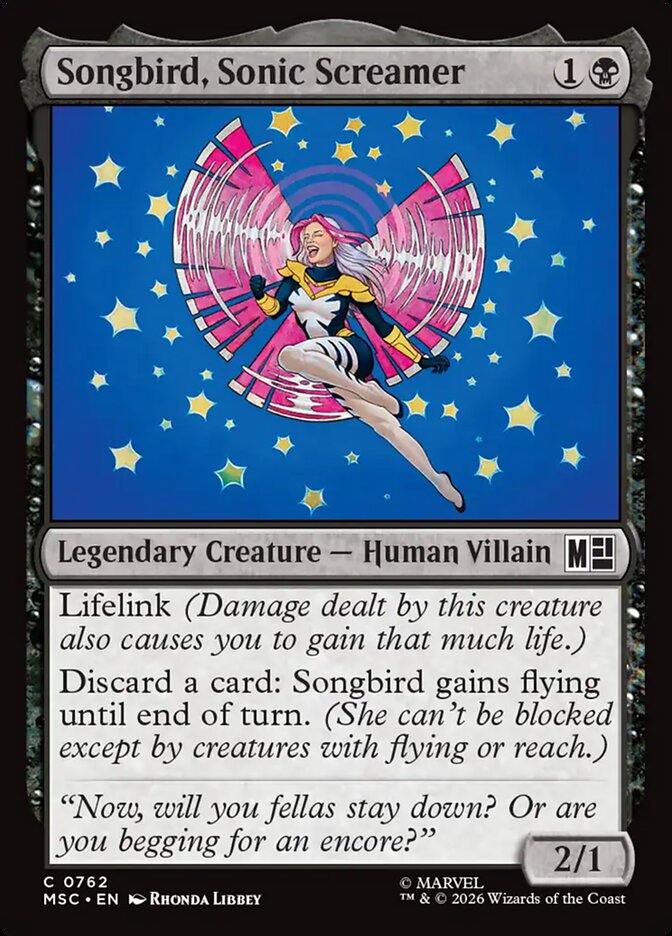 Songbird, Sonic Screamer — Marvel Super Heroes Commander (MSC) #762