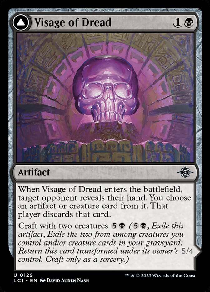 Visage of Dread // Dread Osseosaur — The Lost Caverns of Ixalan (LCI) #129
