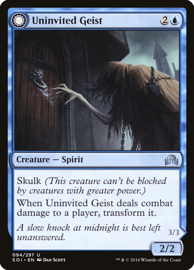 Uninvited Geist // Unimpeded Trespasser — Shadows over Innistrad (SOI) #94