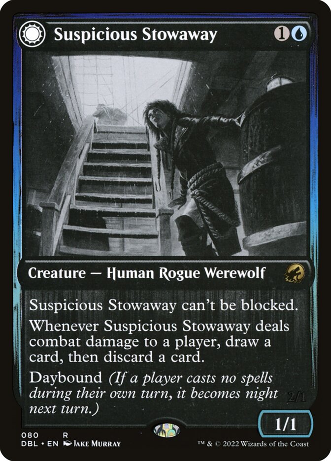 Suspicious Stowaway // Seafaring Werewolf — Innistrad: Double Feature (DBL) #80