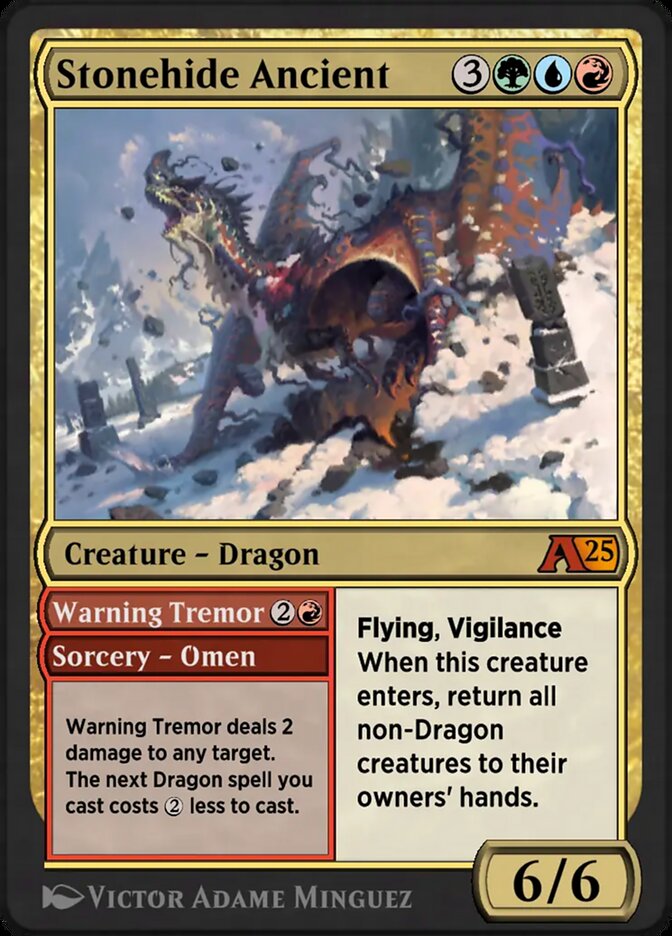 Stonehide Ancient // Warning Tremor — Alchemy: Tarkir (YTDM) #26