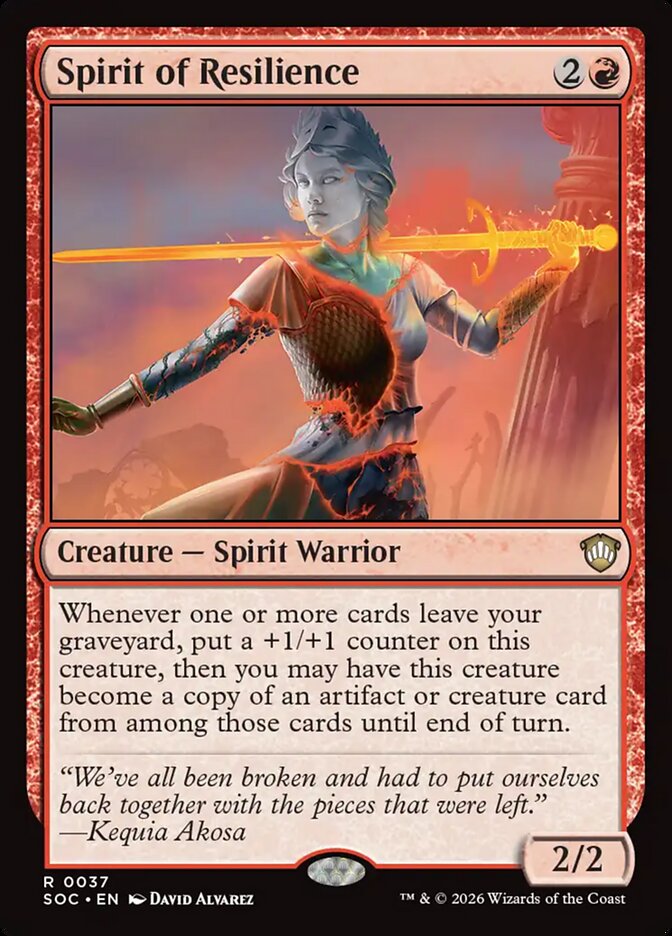 Spirit of Resilience — Secrets of Strixhaven Commander (SOC) #37
