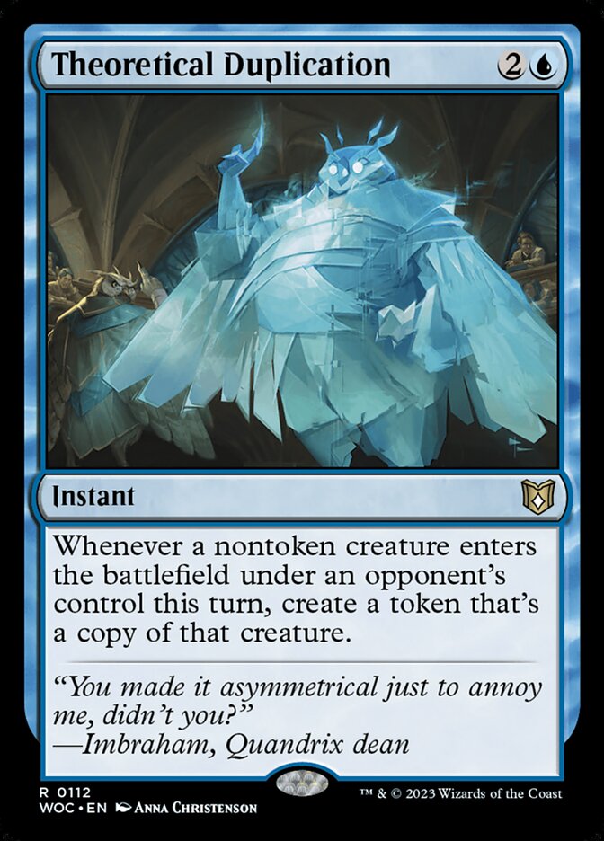 Theoretical Duplication — Wilds of Eldraine Commander (WOC) #112