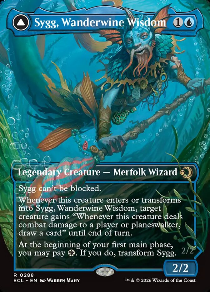 Sygg, Wanderwine Wisdom // Sygg, Wanderbrine Shield — Lorwyn Eclipsed (ECL) #288
