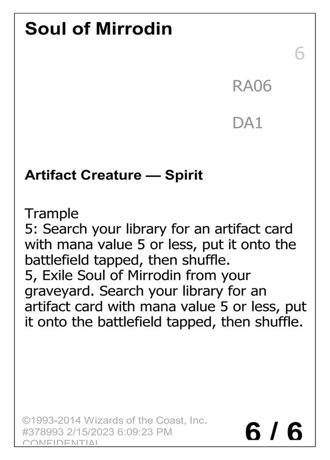 Soul of Mirrodin — Unknown Event (UNK) #RA06b