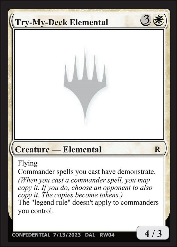 Try-My-Deck Elemental — Unknown Event (UNK) #RW04f