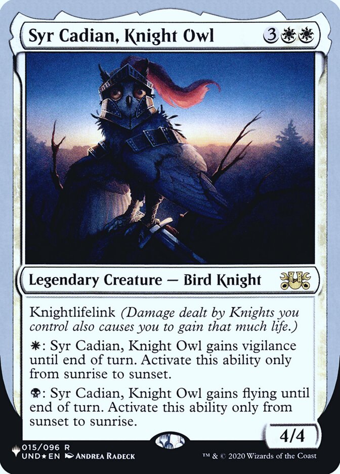 Syr Cadian, Knight Owl — The List (Unfinity Foil Edition) (ULST) #9