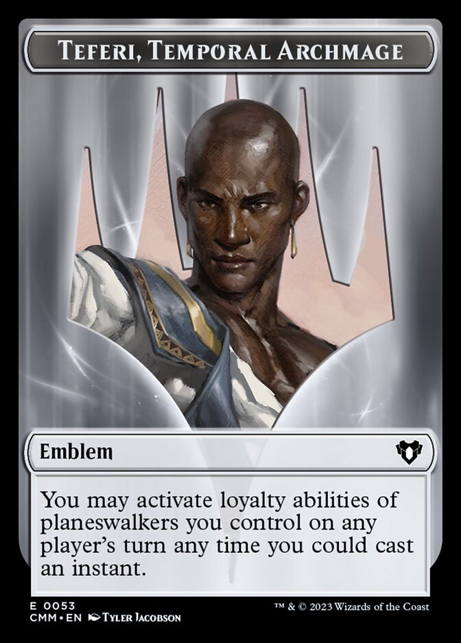 Teferi, Temporal Archmage Emblem — Commander Masters Tokens (TCMM) #53
