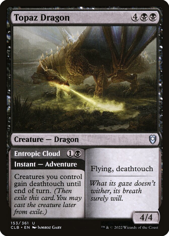 Topaz Dragon // Entropic Cloud — Commander Legends: Battle for Baldur's Gate (CLB) #153