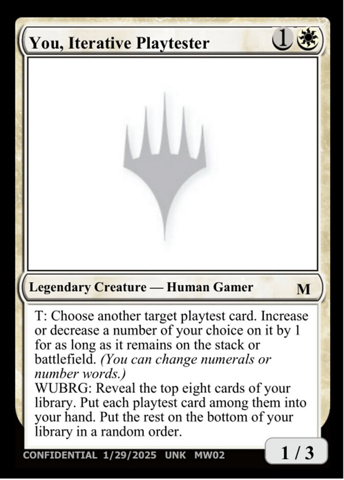 You, Iterative Playtester — Unknown Event (UNK) #MW02a
