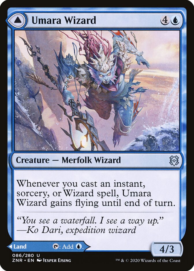 Umara Wizard // Umara Skyfalls — Zendikar Rising (ZNR) #86