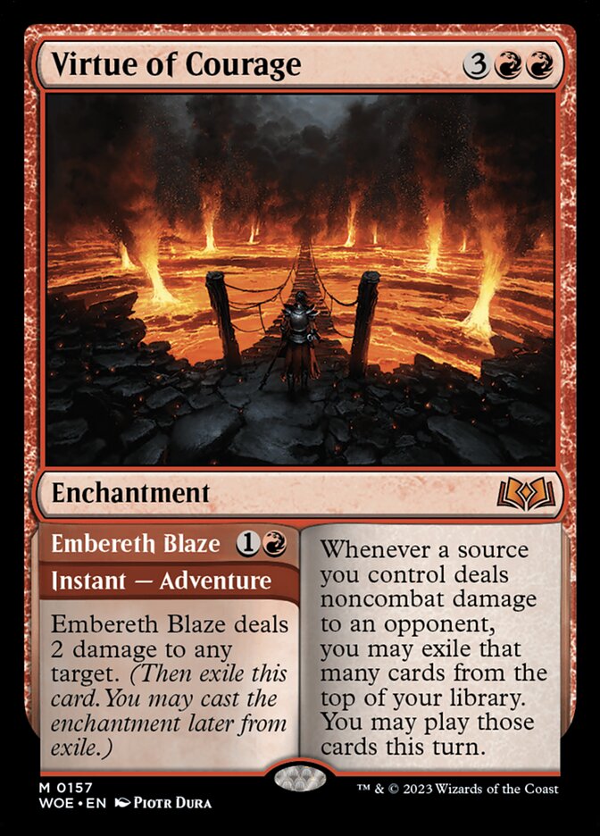 Virtue of Courage // Embereth Blaze — Wilds of Eldraine (WOE) #157