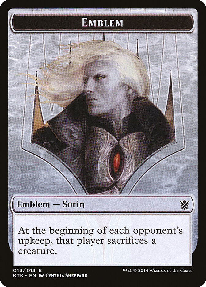 Sorin, Solemn Visitor Emblem — Khans of Tarkir Tokens (TKTK) #13