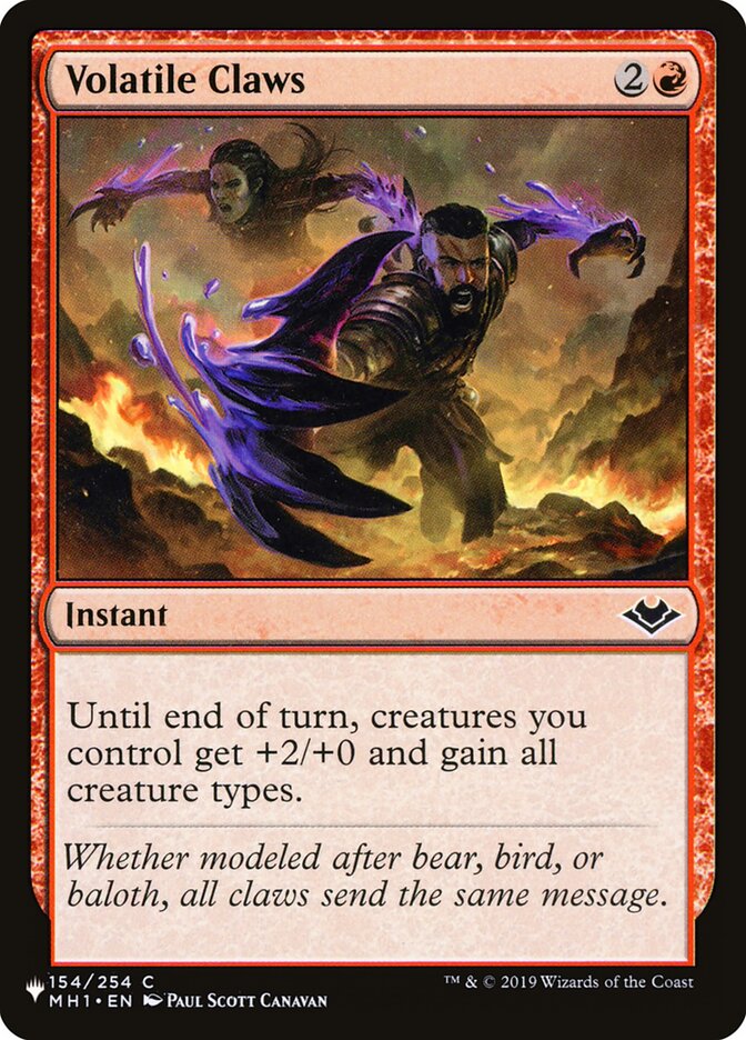 Volatile Claws — The List (PLST) #MH1-154