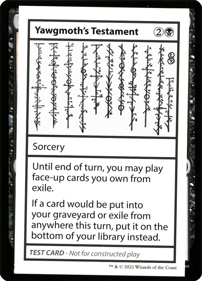 Yawgmoth's Testament — Mystery Booster Playtest Cards 2021 (CMB2) #52