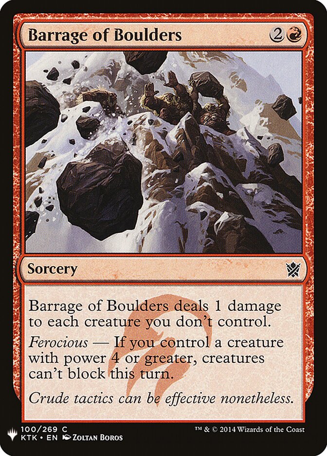 Barrage of Boulders — The List (PLST) #KTK-100