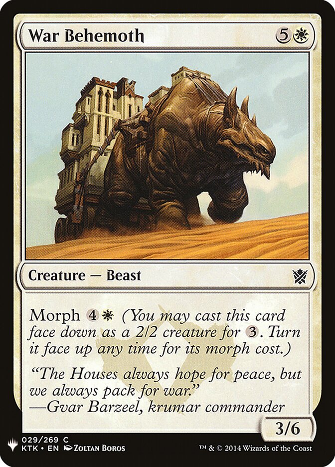 War Behemoth — The List (PLST) #KTK-29