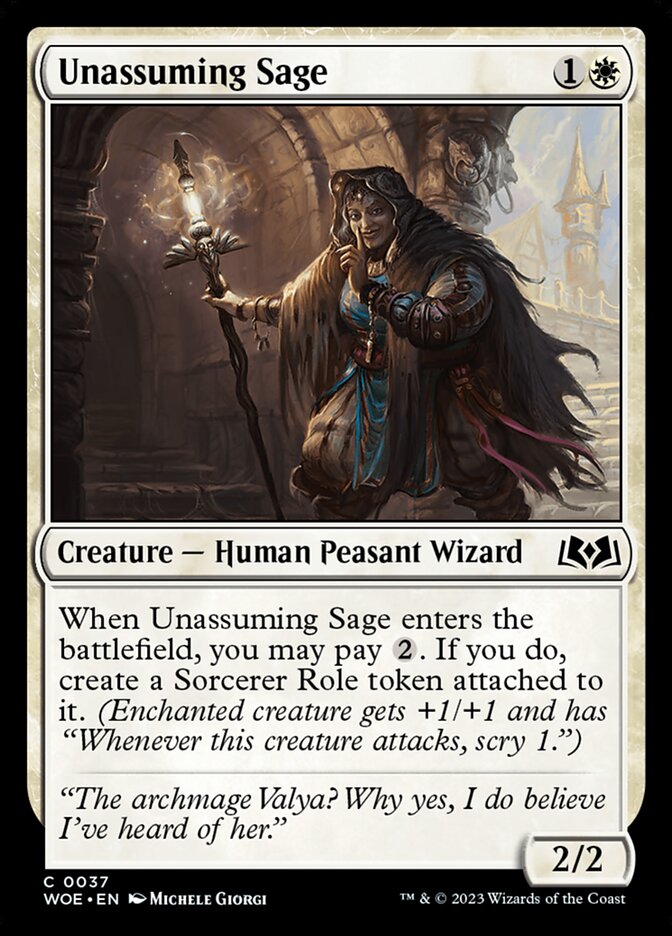 Unassuming Sage — Wilds of Eldraine (WOE) #37