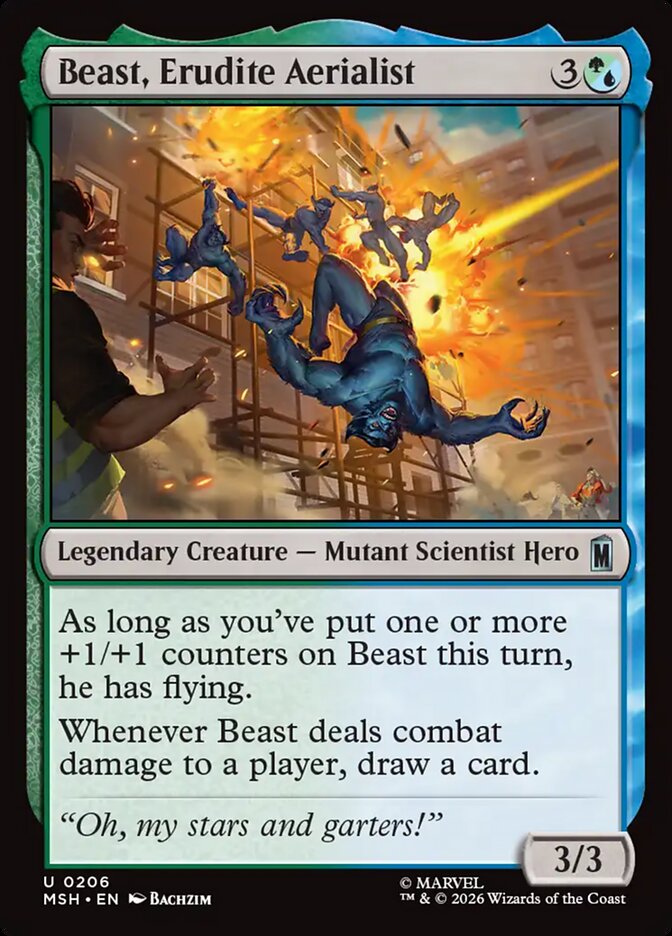 Beast, Erudite Aerialist — Marvel Super Heroes (MSH) #206