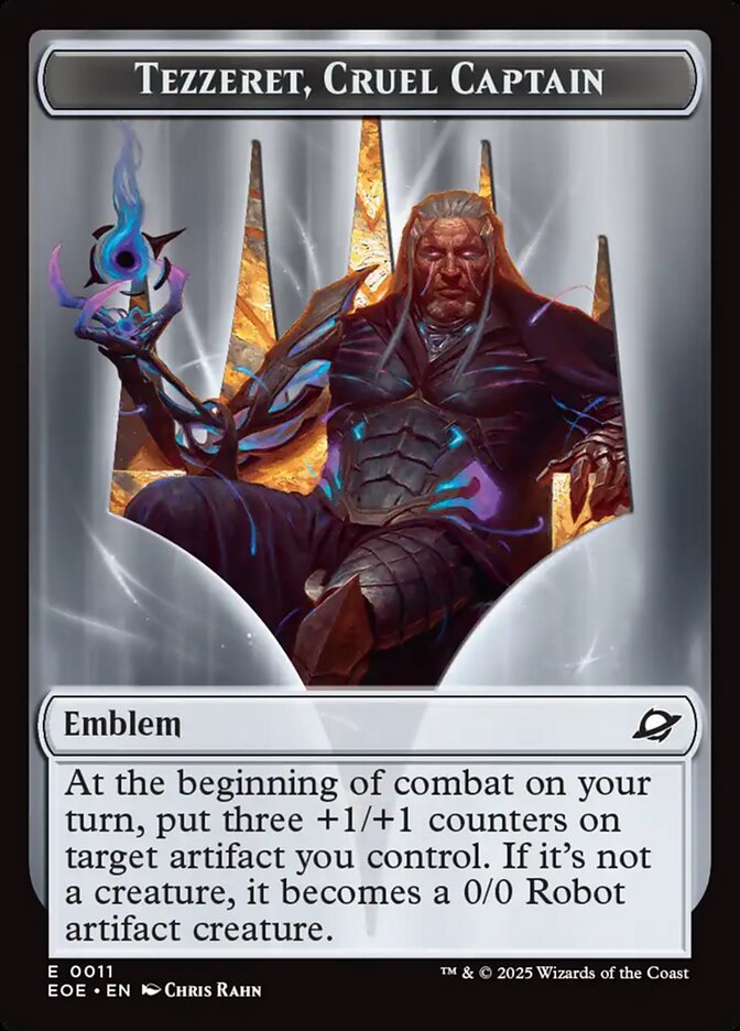Tezzeret, Cruel Captain Emblem — Edge of Eternities Tokens (TEOE) #11