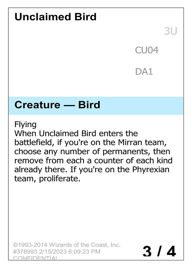 Unclaimed Bird — Unknown Event (UNK) #CU04