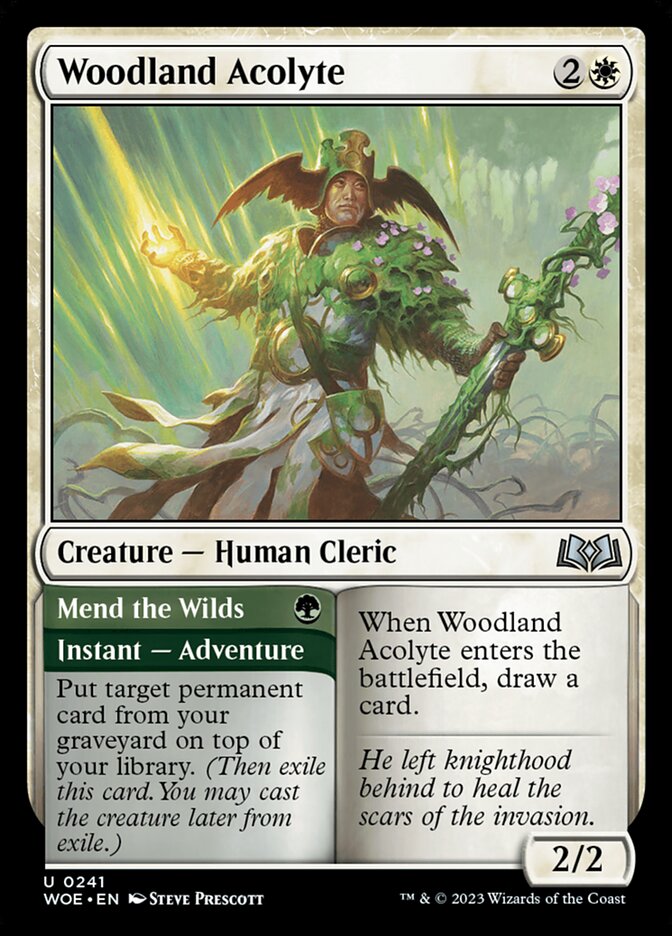 Woodland Acolyte // Mend the Wilds — Wilds of Eldraine (WOE) #241