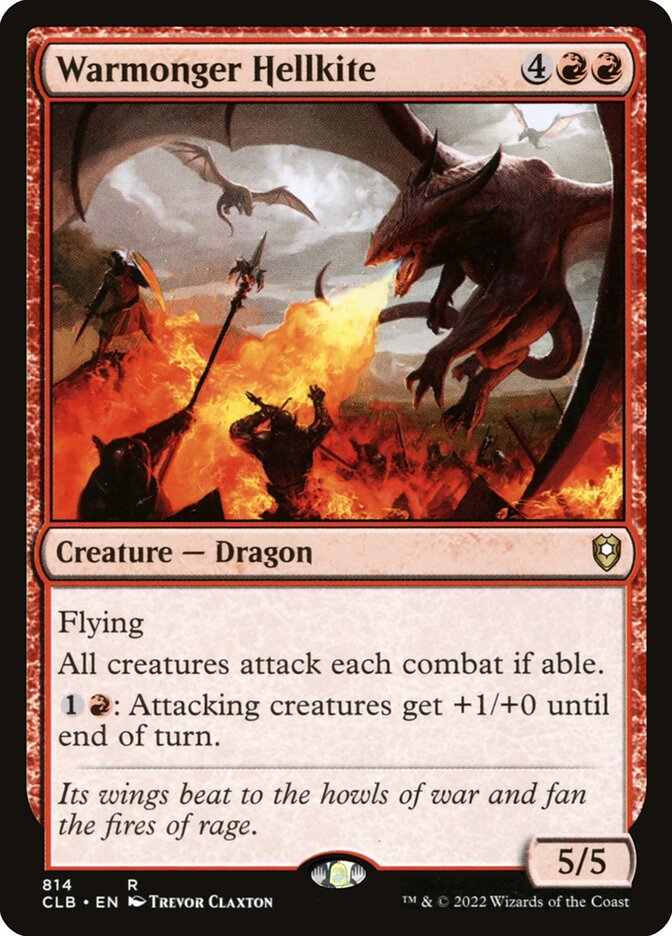 Warmonger Hellkite — Commander Legends: Battle for Baldur's Gate (CLB) #814