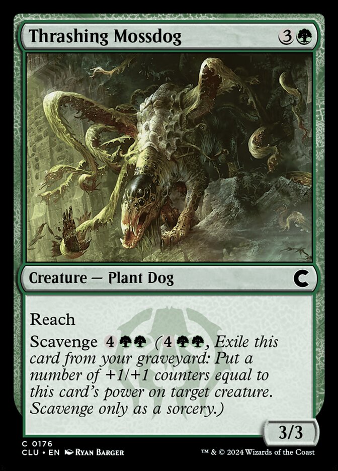 Thrashing Mossdog — Ravnica: Clue Edition (CLU) #176