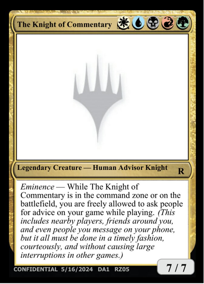 The Knight of Commentary — Unknown Event (UNK) #RZ05d