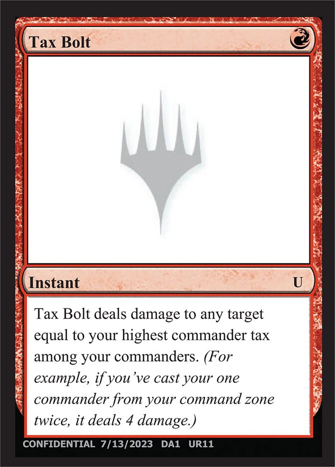 Tax Bolt — Unknown Event (UNK) #UR11b