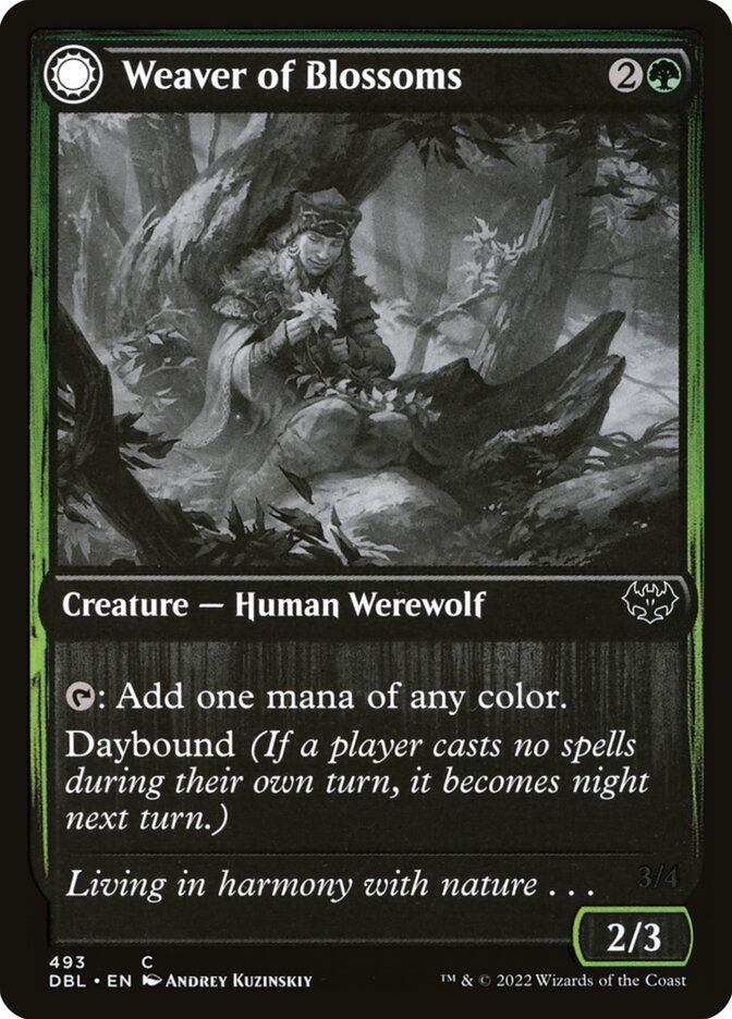 Weaver of Blossoms // Blossom-Clad Werewolf — Innistrad: Double Feature (DBL) #493