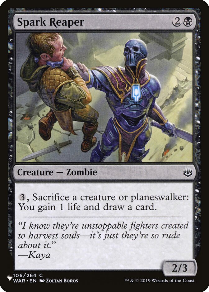 Spark Reaper — The List (PLST) #WAR-106