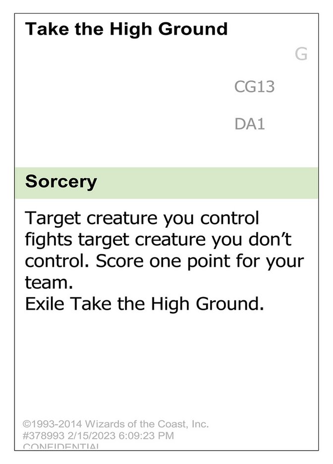 Take the High Ground — Unknown Event (UNK) #CG13