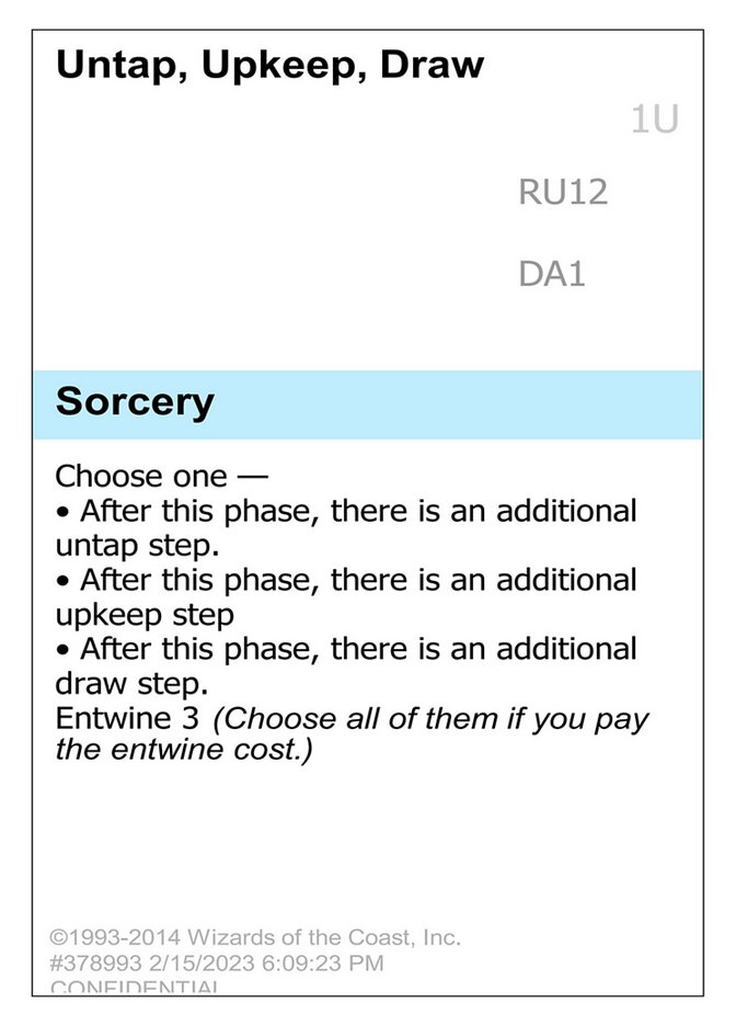 Untap, Upkeep, Draw — Unknown Event (UNK) #RU12
