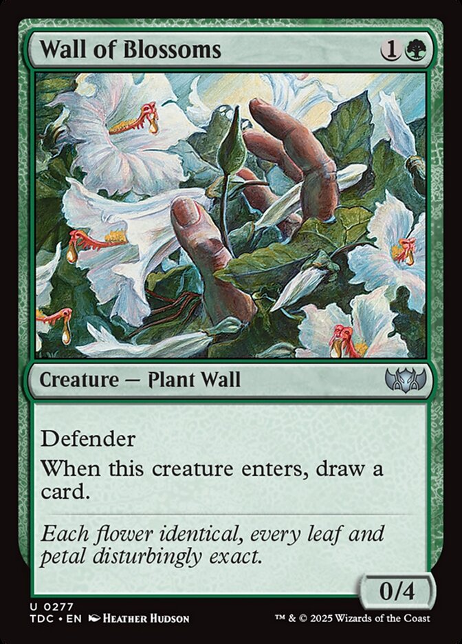 Wall of Blossoms — Tarkir: Dragonstorm Commander (TDC) #277