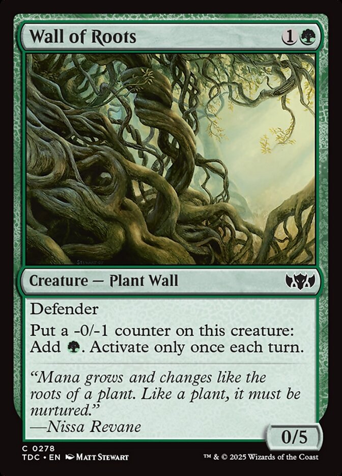 Wall of Roots — Tarkir: Dragonstorm Commander (TDC) #278