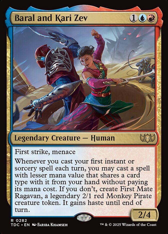 Baral and Kari Zev — Tarkir: Dragonstorm Commander (TDC) #282