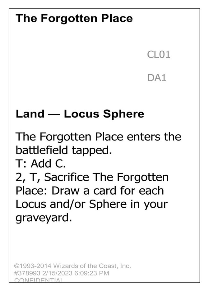 The Forgotten Place — Unknown Event (UNK) #CL01a