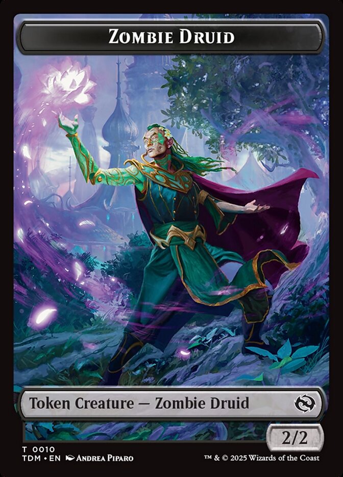 Zombie Druid — Tarkir: Dragonstorm Tokens (TTDM) #10