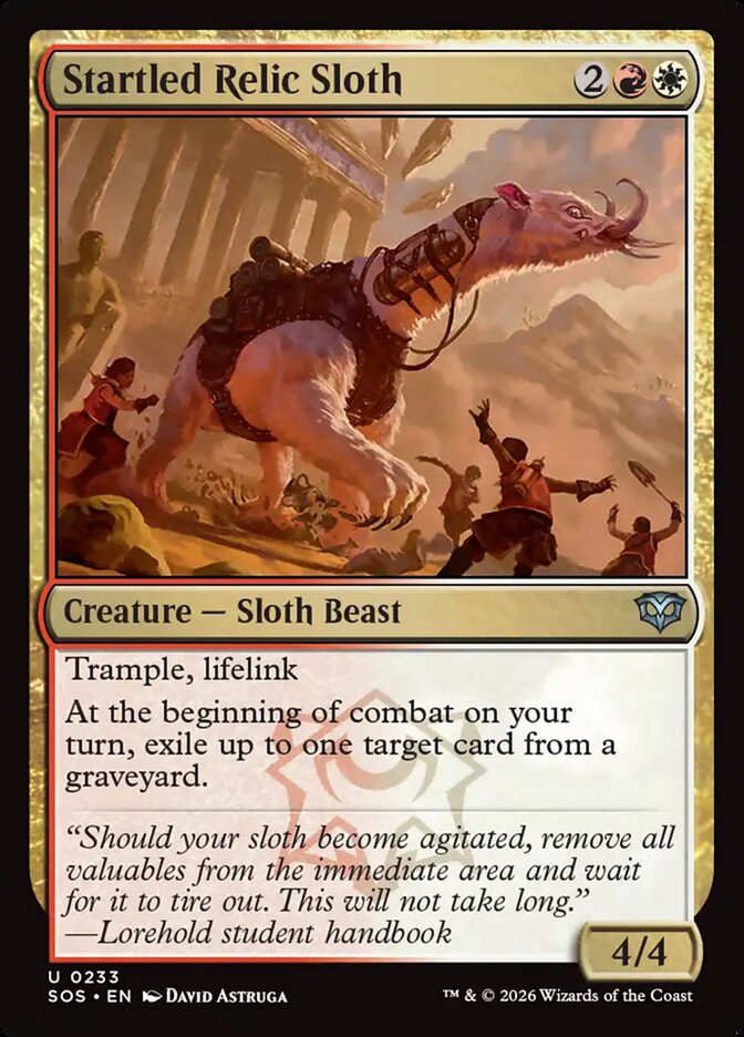 Startled Relic Sloth — Secrets of Strixhaven (SOS) #233