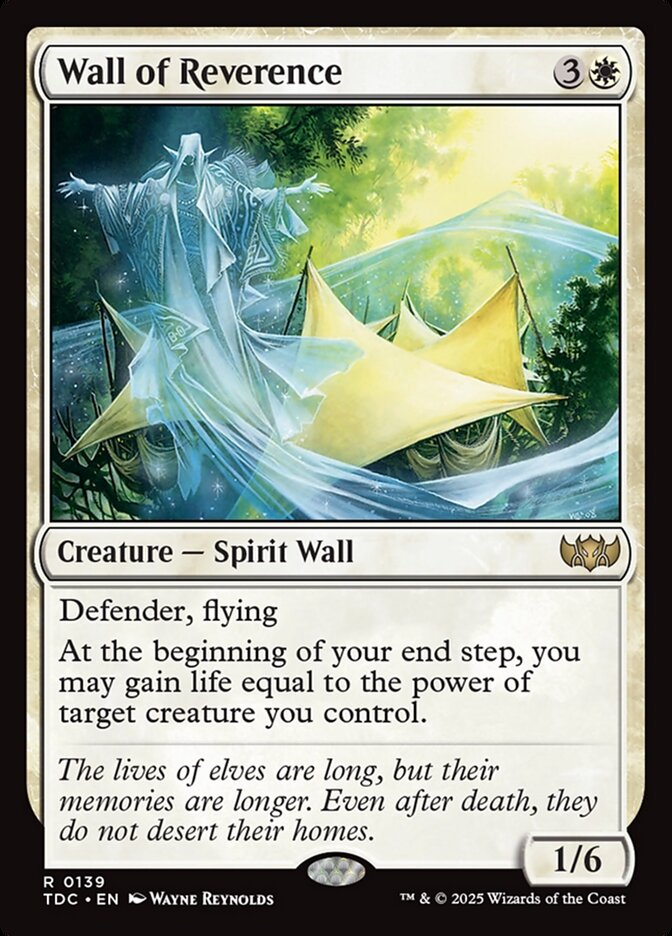 Wall of Reverence — Tarkir: Dragonstorm Commander (TDC) #139