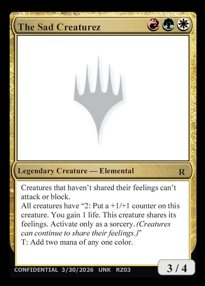 The Sad Creaturez — Unknown Event (UNK) #RZ03u